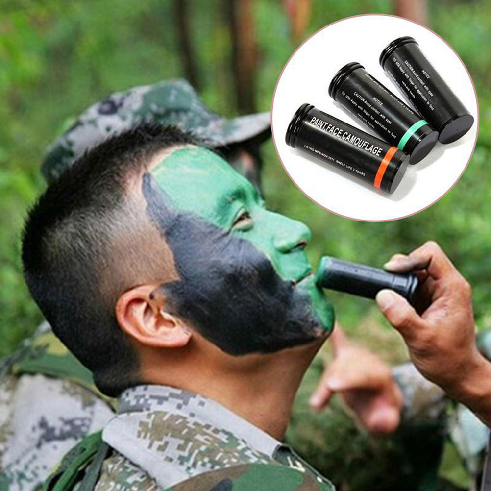 Camo Face Paint - ชุดสีเพ้นท์หน้าลายพราง 3 ชิ้น คุณภาพพรีเมียม อ่อนโยนต่อผิว ไร้กลิ่น