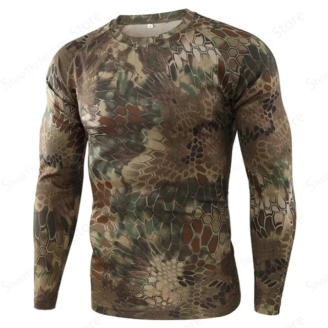 เสื้อยืดแขนยาวลายพรางสำหรับผู้ - Outdoor Hunting Prints บทวิจารณ์และราคา